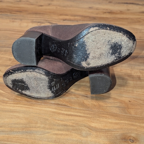 Tory Burch Leather Chelsea Boot Mocha Brown Heel Booties Women's 7 Western Boho - Picture 5 of 12